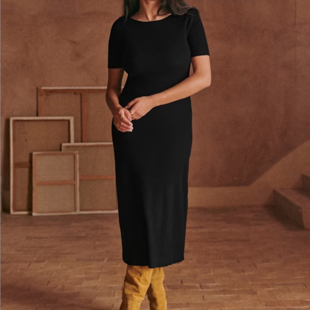 SEZANE Milena Dress - Black (Brand New)